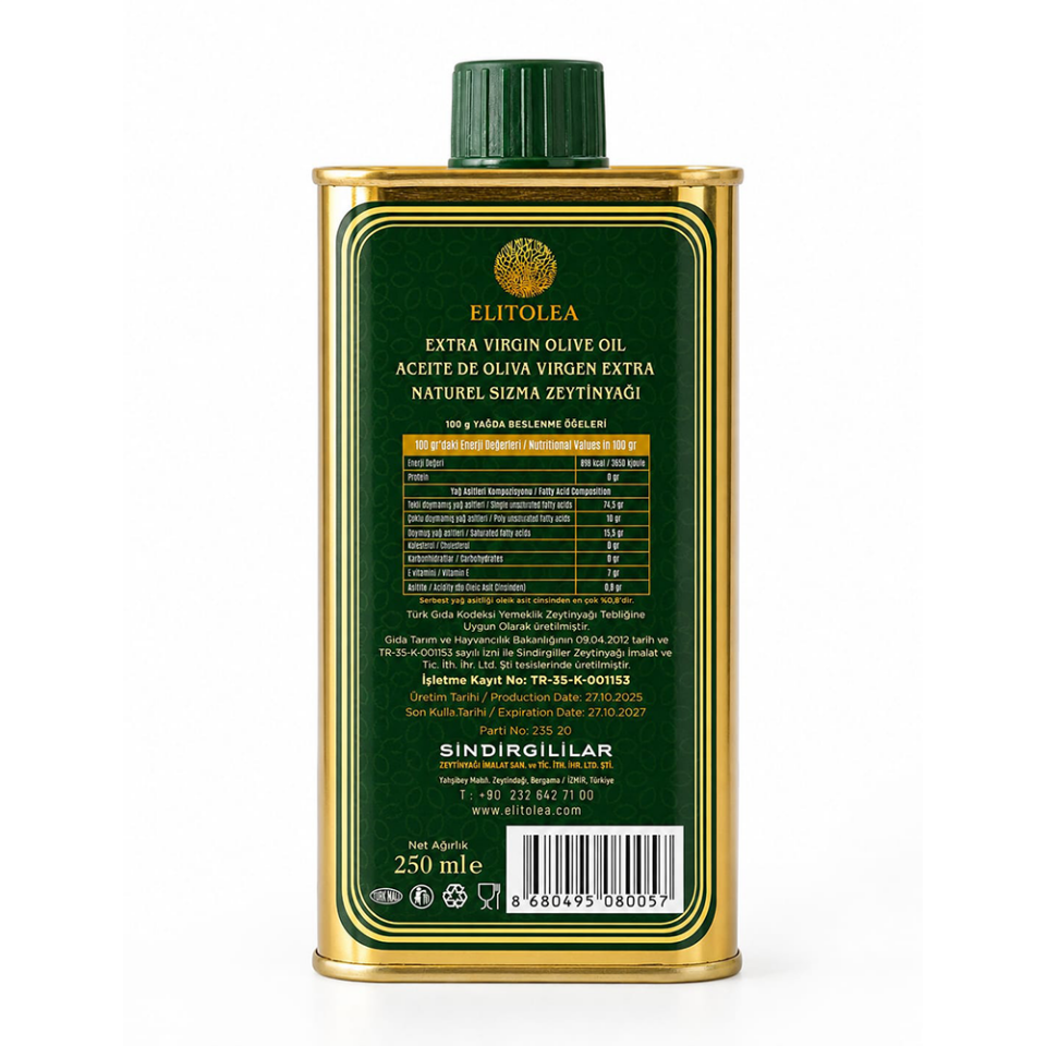 Elitolea Naturel Sızma Zeytin Yağı (250 ml)